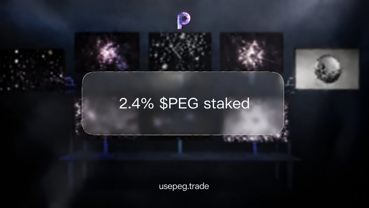 use_peg's tweet photo. 2.4% of $PEG supply is staked now.

Stake now - https://t.co/jV5sDjWcnR https://t.co/KxmqcGKkvN