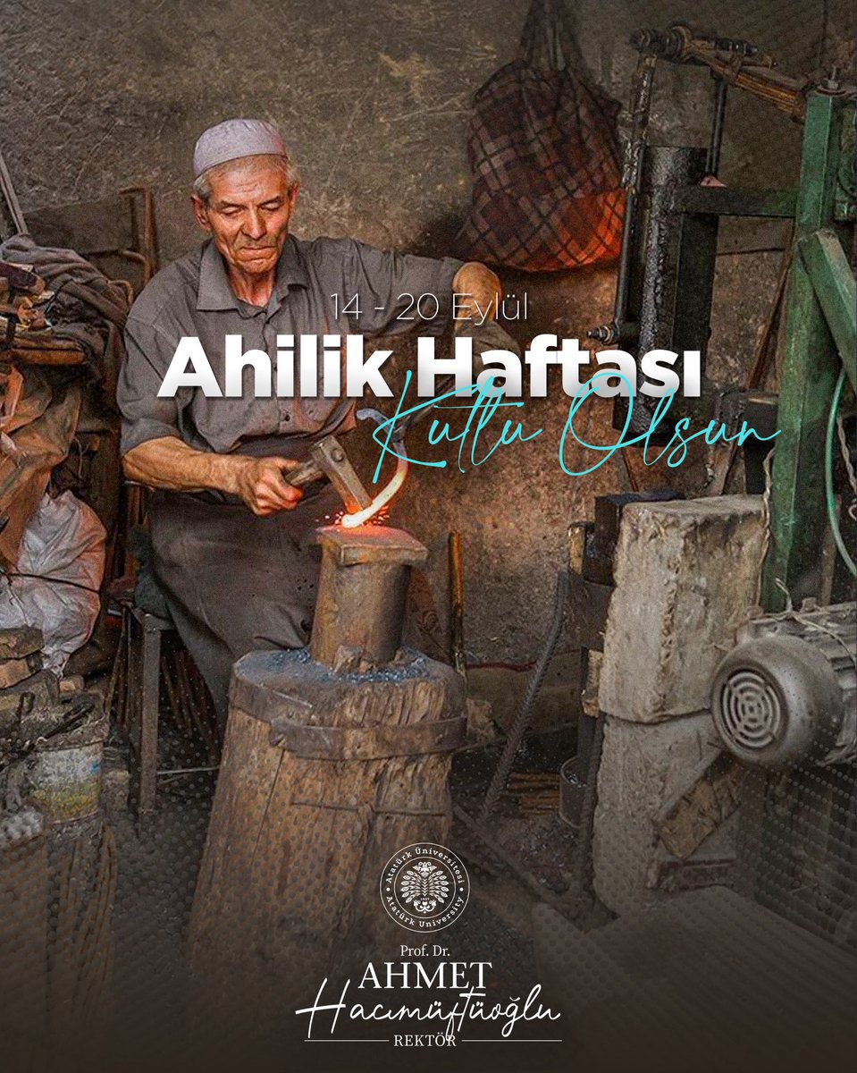A_Hacimuftuoglu's tweet photo. • Ahilik; dürüstlüğü, adaleti, helal kazancı, dayanışmayı ve meslek ahlakını esas alan; asırlardır toplumsal ve ekonomik hayatımıza yön veren köklü bir medeniyet ve kültür mirasımızdır. 📌

• Esnaf ve sanatkârlarımızın alın terini, emeğini ve toplumsal dayanışmadaki müstesna rolünü anlamlı bir şekilde hatırladığımız 14-20 Eylül Ahilik Haftası’nı kutluyorum. 📌

• Ahilik kültürünün temelini oluşturan güven, kardeşlik, yardımlaşma ve dayanışma anlayışının gelecek nesillere aktarılmasının, güçlü ve müreffeh bir toplum inşa etme yolunda büyük önem taşıdığına inanıyorum. 📌

• Bu anlamlı hafta vesilesiyle başta esnaf ve sanatkârlarımız olmak üzere, emeğiyle üreten, ülkemizin ekonomik ve sosyal hayatına katkı sunan tüm vatandaşlarımıza hayırlı, bereketli ve bol kazançlar diliyor; Ahilik geleneğini yaşatan ve yaşatmaya devam eden herkesi saygı ve minnetle selamlıyorum. 📌

• 14-20 Eylül Ahilik Haftası kutlu olsun. 📌