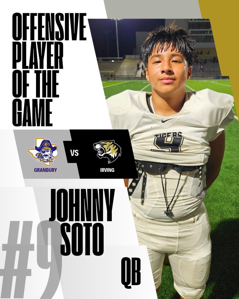 _IHSTigerFtball's tweet photo. Congratulations to our Sub-Varsity Football Players of the Week ‼️

⭐️Offense: Johnny Soto
⭐️Offense: Angel Rivera
⭐️Defense: Wilson Umanzor

#LetsHunt 

@IrvingISD | @IISDAthletics | @IrvingHigh https://t.co/XdKzLxv9eF