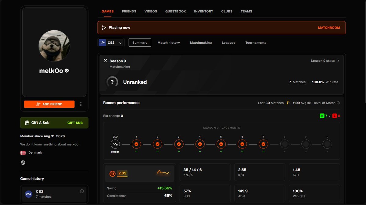 tazzzy42's tweet photo. Hey @FACEIT_Darwin can you check this account because i might be wrong and he is the next donk but its a bit sus, also account made on august 31., can you track his main or other account if he has? havent recieved a report feedback thats why i repost it again https://t.co/EOkYRIefV5