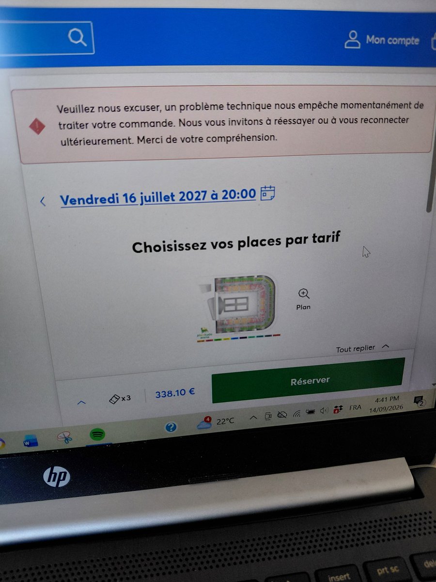 chloe_nhhs's tweet photo. J'étais 13 000 ème pour Paris et je n'ai jamais réussi à acheter des places alors que je les avais sélectionnées...
@TicketmasterFR je m'acharne depuis 40 min en vain et j'ai toujours ce message d'erreur ?
#HarryStylesTogetherTogether https://t.co/Z70mKazqDx