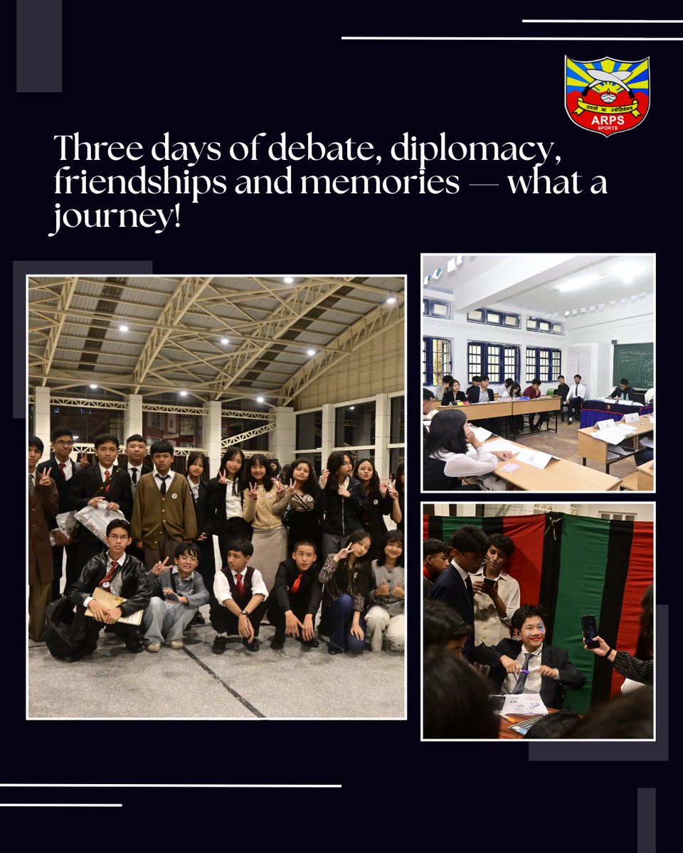 ARPS_Sports's tweet photo. Three days. Countless ideas. 

IIMUN Shillong 2026 comes to a close at ARPS Shillong — bold voices, meaningful debates, new perspectives and the achievements of our delegates.

The conference ends, but the conversations continue. 💫

#IIMUN #ARPS #UN #SHILLONG #LeadershipInAction https://t.co/VXmAay8cpN
