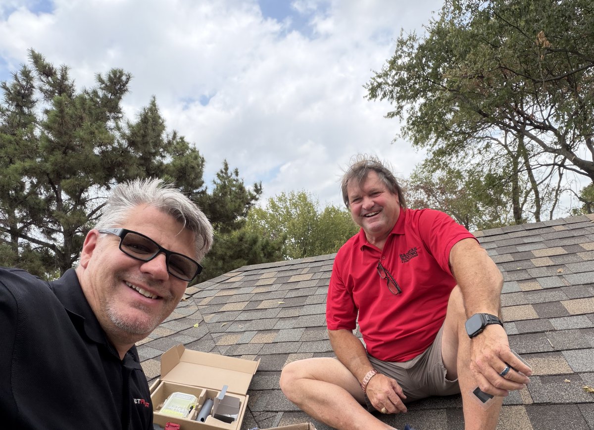 NetprotectInc's tweet photo. Thanks to Cody Savell with Bad Bear Roofing and Construction for assisting me with mounting starlink https://t.co/nx77Sz8Lq8 antenna to a client roof, making sure no leaks. https://t.co/N2yoSvRvX2