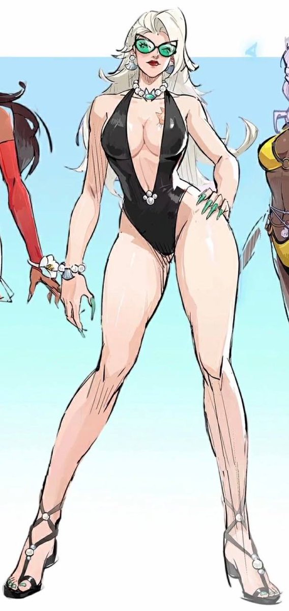 tniwe's tweet photo. I decided to cosplay the new Marvel Rivals Black Cat's Summer skin 🌴💧 https://t.co/8IYiWrNWqW