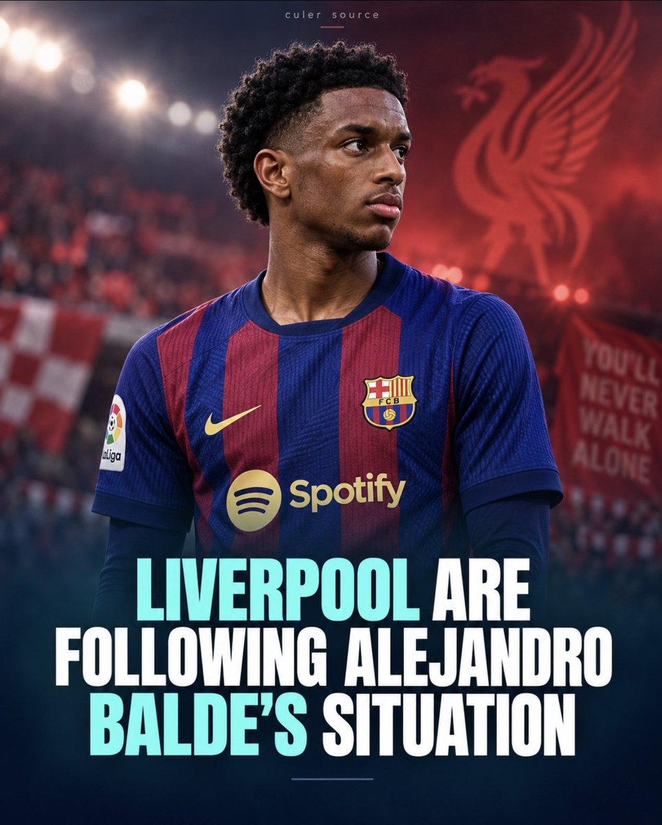 culersource's tweet photo. 🚨 RUMOUR: Liverpool are reportedly keeping an eye on Alejandro Balde’s situation at Barça.

A lack of regular minutes could make him reconsider his future ahead of January.

Would you keep or sell Balde? 👀

#FCBarcelona #Barça #Balde #Liverpool #TransferNews https://t.co/eve3HsXuZG