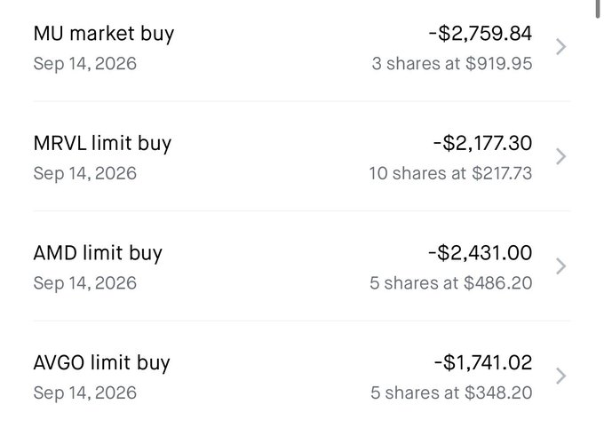keldawe's tweet photo. Bought long term shares:

$AMD

$AVGO

$MRVL

$MU https://t.co/US98hxgYS2