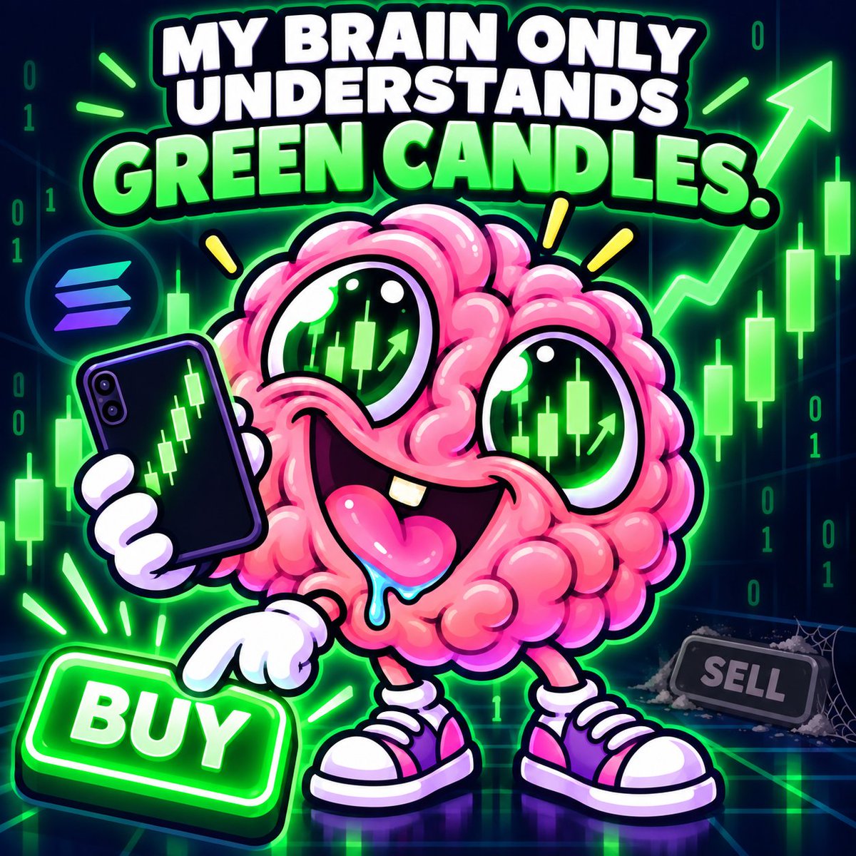 LabubuBateman's tweet photo. @elonmusk My brain only understands green candles. https://t.co/VsgXr4KNMB