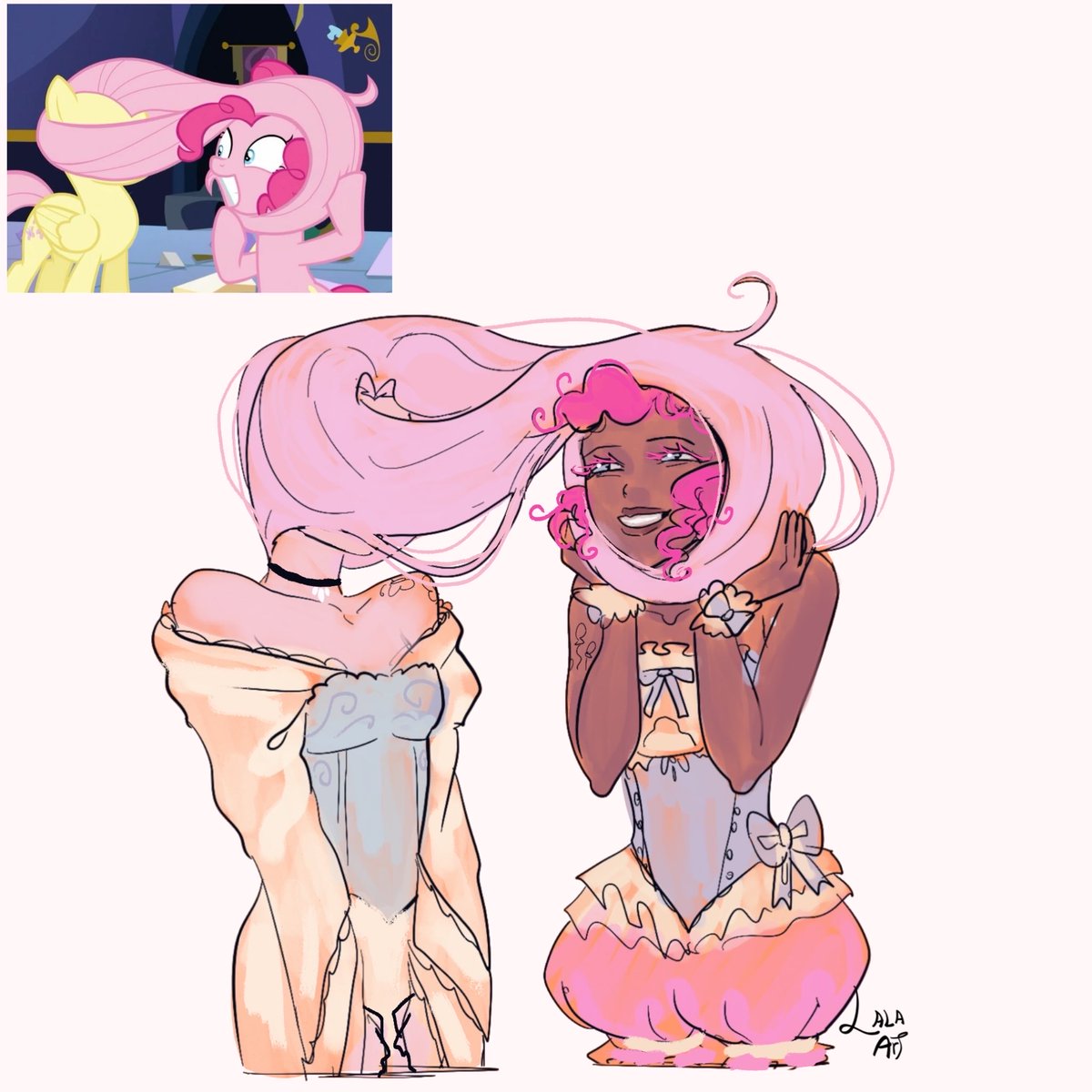 Lalaarts00's tweet photo. Doodle of pinkie pie and Fluttershy

#pinkiepie #fluttershy #fanart #mlp https://t.co/0KPxP8PREA