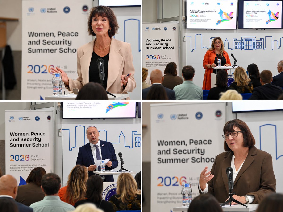 UN_BiH's tweet photo. 🕊️ #WPSSummerSchool2026 is 🔛
5 days of learning, exchange & new friendships.
Organized by the University of Sarajevo’s Faculty of Criminal Justice, in partnership with 🇺🇳 in 🇧🇦 & 🇦🇱, with @UNPeacebuilding support through the synergy of #WomenLeadBiH, #Y4IET & #NoToHateSpeech. https://t.co/XZucbvdV5Z