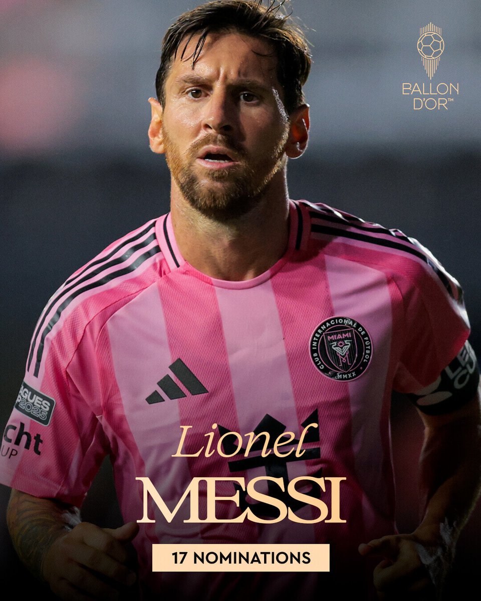 ballondor's tweet photo. These are the 2026 Ballon d'Or nominees with the most nominations in the award's history ✨➡️

🇦🇷 Lionel Messi: 17 nominations
🇫🇷 Kylian Mbappé: 9 nominations
🏴󠁧󠁢󠁥󠁮󠁧󠁿 Harry Kane: 8 nominations

Discover the full ranking at ➡️ https://t.co/mS7yay5jbd

#ballondor https://t.co/4UvzedRGAg