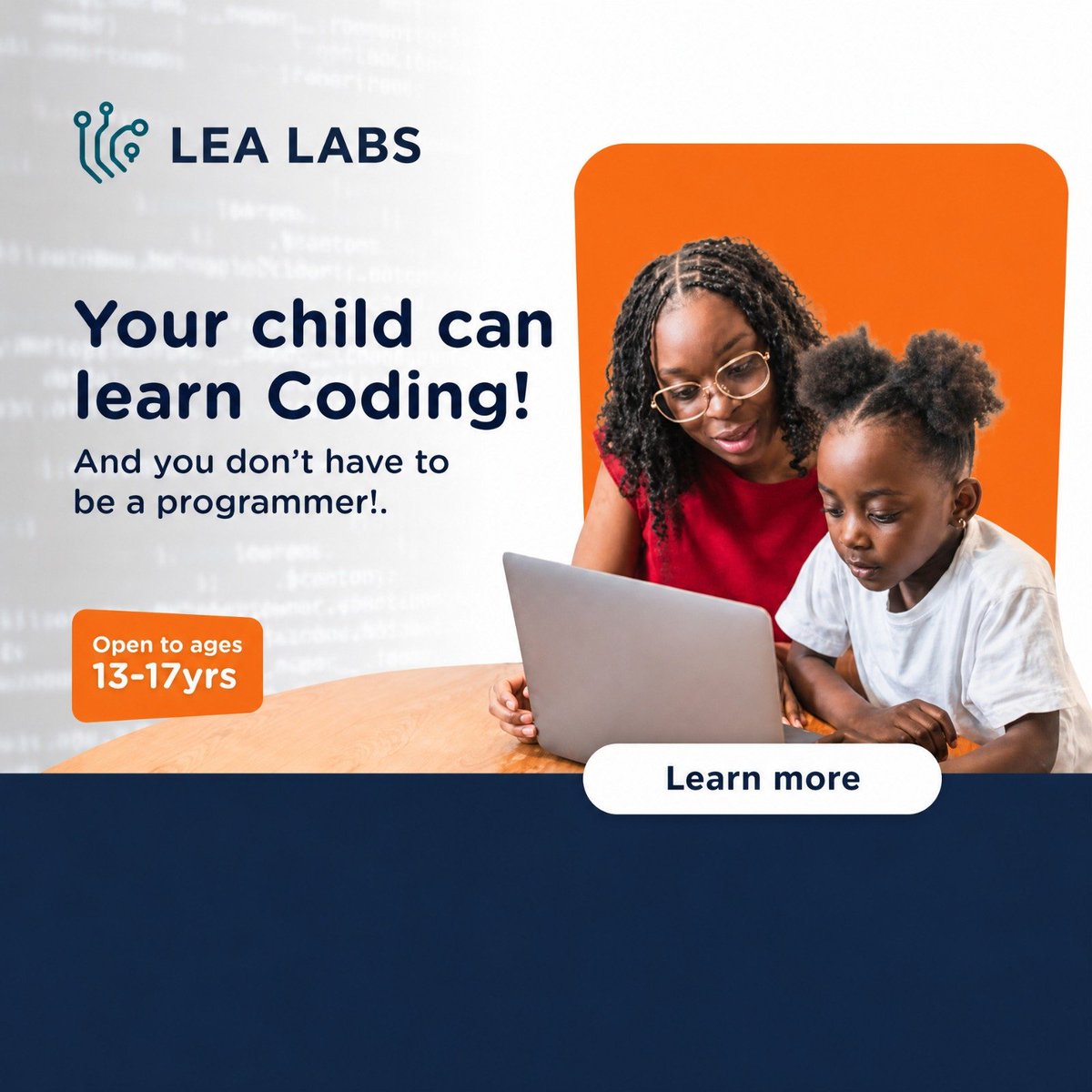 lea_labs's tweet photo. The future belongs to those who build it. 💻✨
​LEA Labs is launching soon to teach teens (ages 13–17) how to code, think creatively, and master tech skills that set them up for success.
​#LEALabs #TechForTeens #CodingLife #FutureDevelopers #StemForTeens #LearnCoding https://t.co/WhiCKRveRU