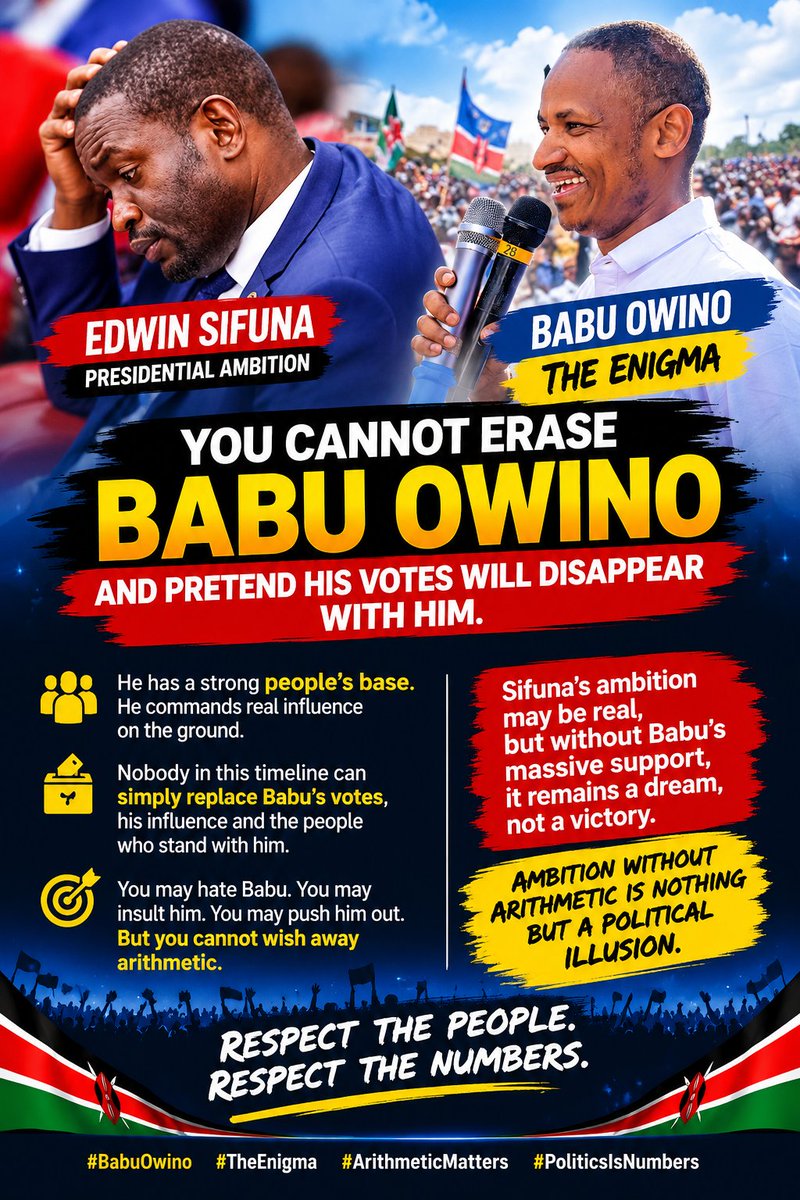 honSheldon_babu's tweet photo. Babu has built his own political base, influence and connection with ordinary Kenyans. Whether you support him or disagree with him, those numbers and that influence cannot simply be deleted from the equation.
Leadership is about building bridges, not burning them. https://t.co/nlelj0Eig3