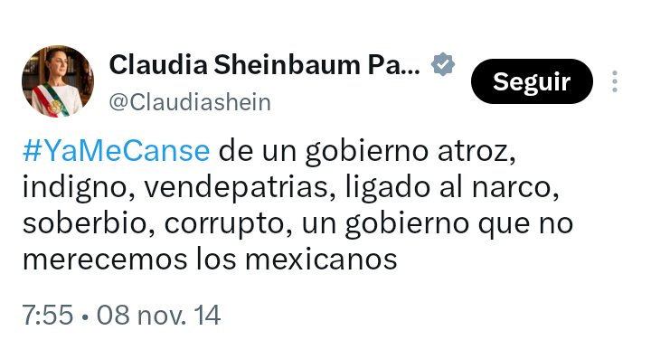Alfie_Acosta's tweet photo. Nosotros también ya estamos hartos de este pinche gobierno, @Claudiashein. 🫩 https://t.co/Qfb6zQPx0I