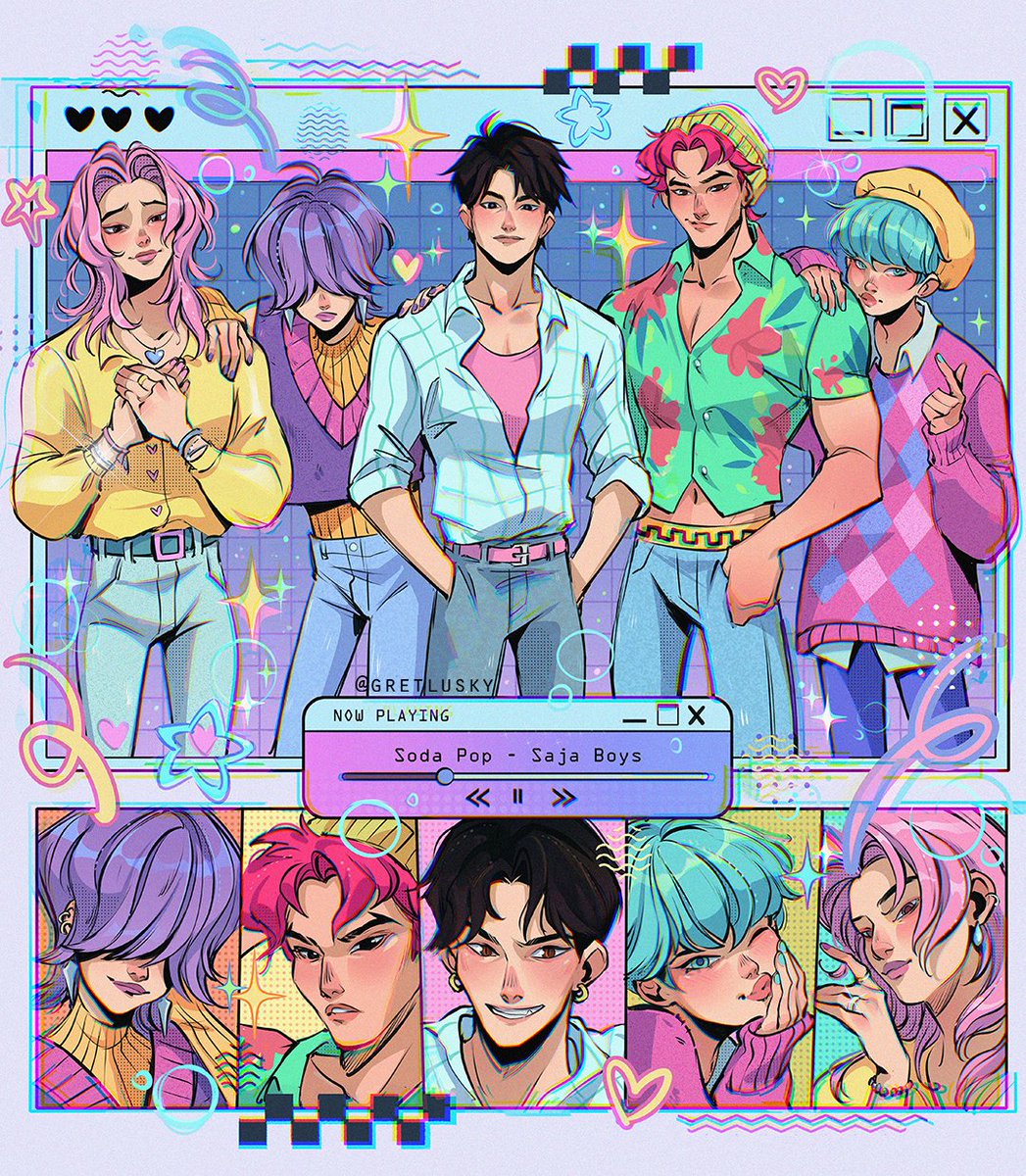 Gretlusky's tweet photo. Saja Boys! 💛💖🩵 #kpopdemonhunters https://t.co/VJKIQJOsCM