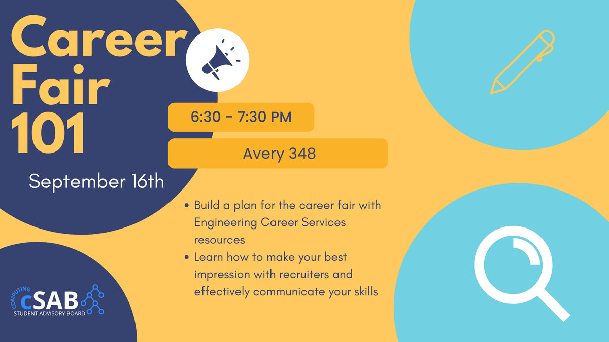 UNLComputing's tweet photo. Join CSAB for Career Fair 101 this Wednesday! Engineering Career Services will be available to help you prepare for the University Career + Internship Fairs next week. https://t.co/90q8UOUhG5