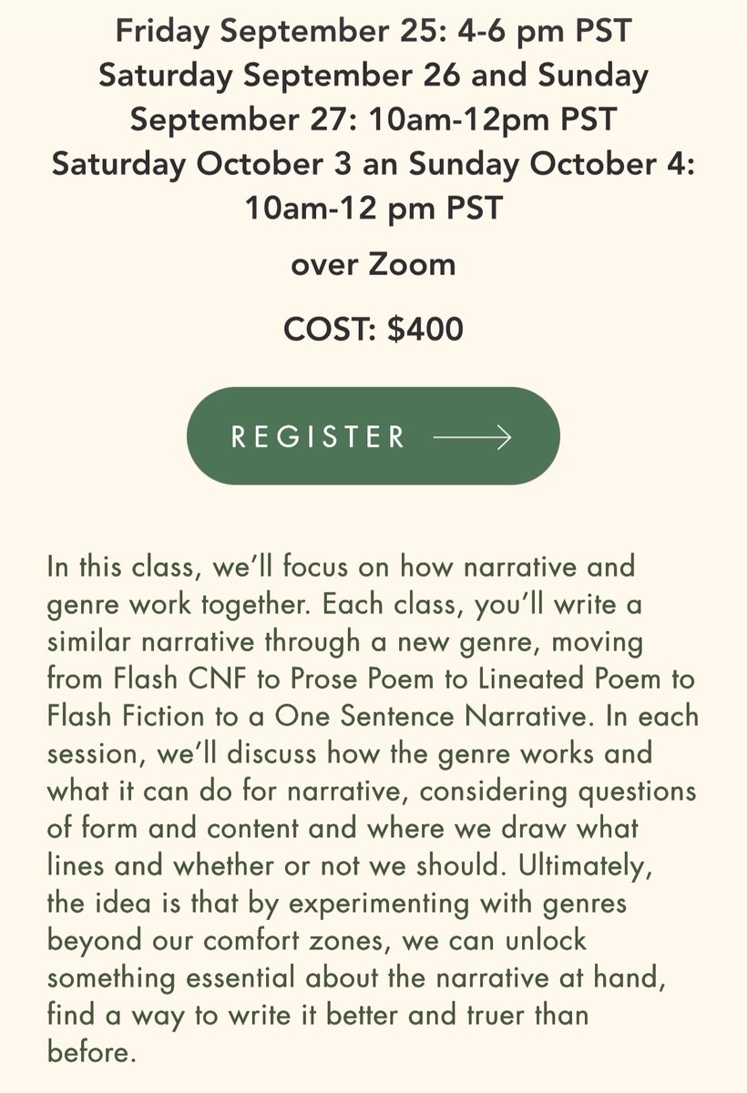 AFB16's tweet photo. ✨Attention multi-genre writers✨

I’m teaching an awesome class for @writingxwriters this fall— sign up now!

https://t.co/wSO0XJUVW3 https://t.co/vO5BjMZVuM