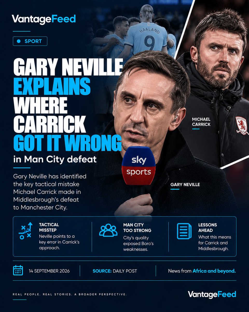 vantagefeed's tweet photo. Gary Neville has pointed to where Michael Carrick got it wrong against Manchester City.

Access the full story on VantageFeed

#VantageFeed #ManchesterUnited #GaryNeville #MichaelCarrick #PremierLeague #Carrick #ManchesterUnited #ManU https://t.co/vSs8RxyI10