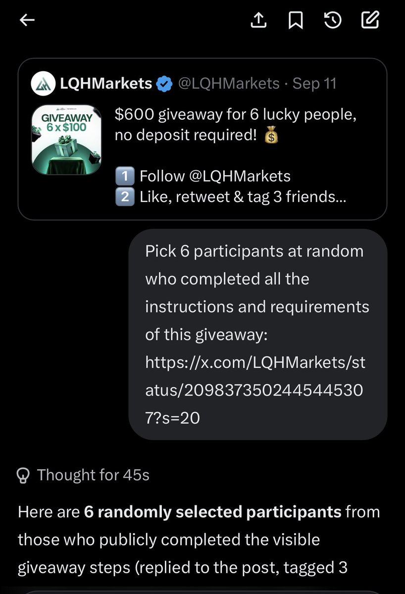 LQHMarkets's tweet photo. Winners:

@Matthew9174 
@Ricofxboy 
@ry9455289 
@akiramirage 
@ronelronel70
@Cryptomast021 

Congratulations 🎉 Kindly open a ticket to claim your rewards! https://t.co/a20NTxOKoT