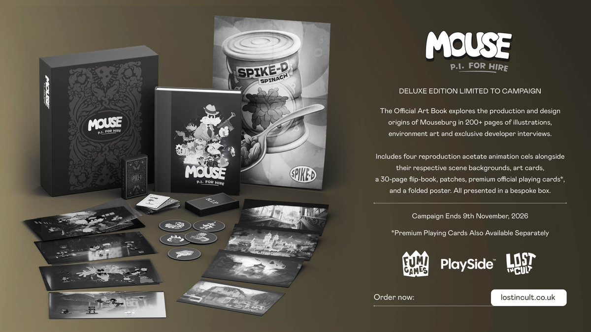 lostincult's tweet photo. @mousethegame The folks at @FumiHQ and @PlaySideStudios keep it bossin' with us on this squeaky clean collaboration 🐭

https://t.co/T8my4kh4Zx

#MousePIForHire #Artbook #FumiGames #PlaySideStudios #Mouse https://t.co/BO8bbyqMKv