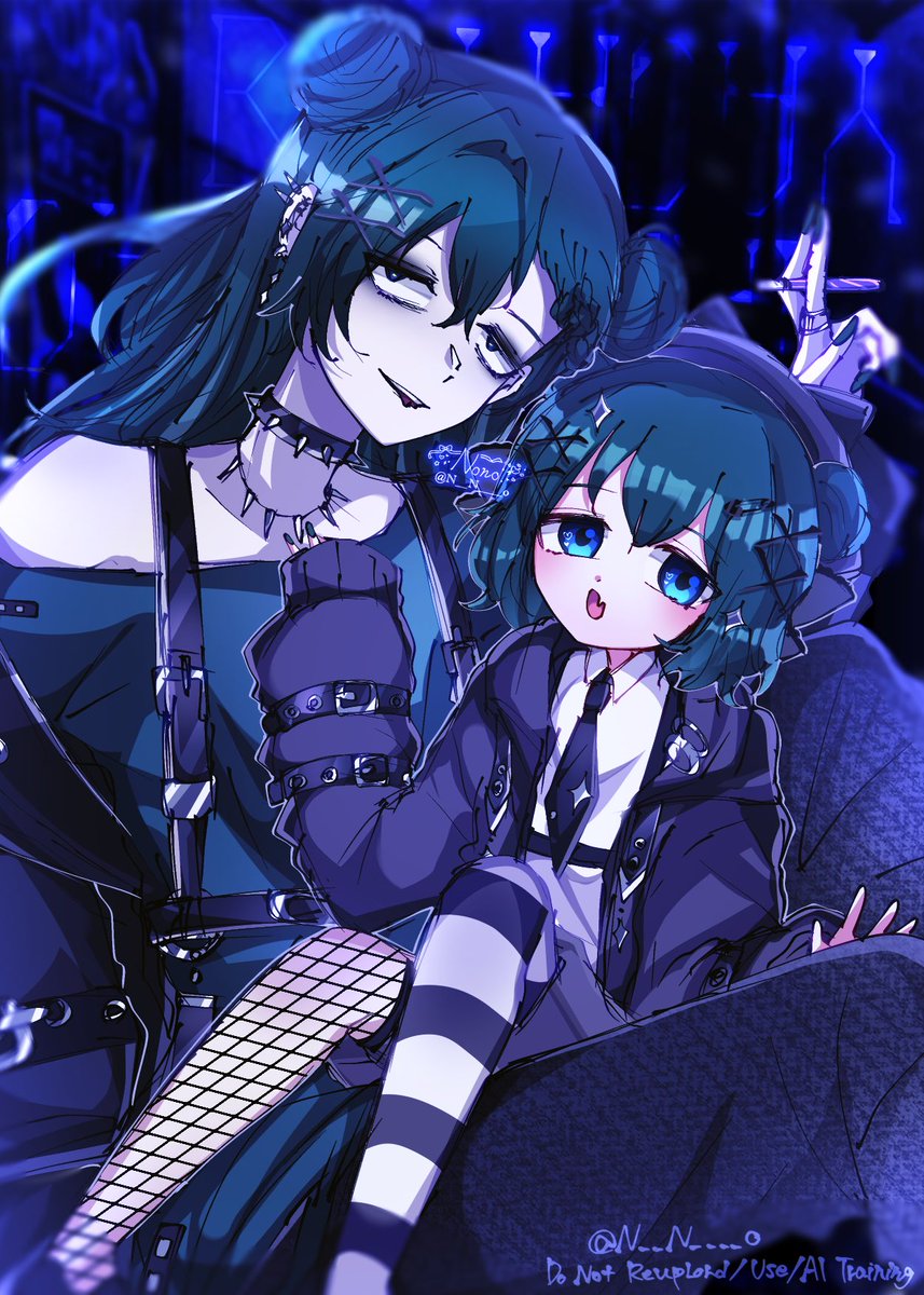 N__N____o's tweet photo. 🖤💙 #OC #illustration 💙🖤 https://t.co/fzKvueQKDY