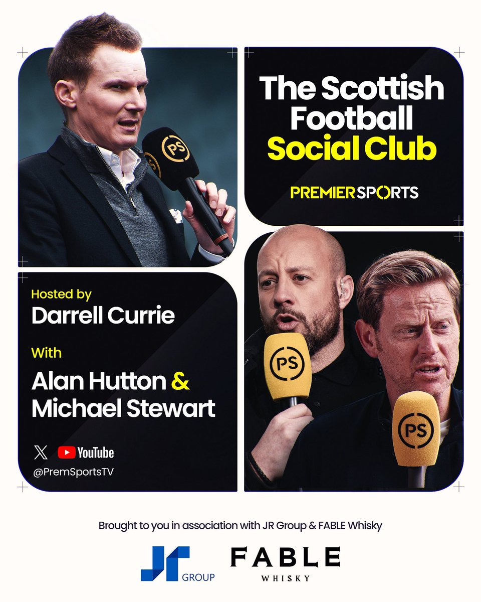 PremSportsTV's tweet photo. Plenty for Darrell Currie, Alan Hutton and Michael Stewart to discuss tonight after a weekend of #PremierSportsCup drama 🗣️

Watch The Scottish Football Social Club live from 6pm on X and YouTube 📲 https://t.co/q7h2I1Gfeq