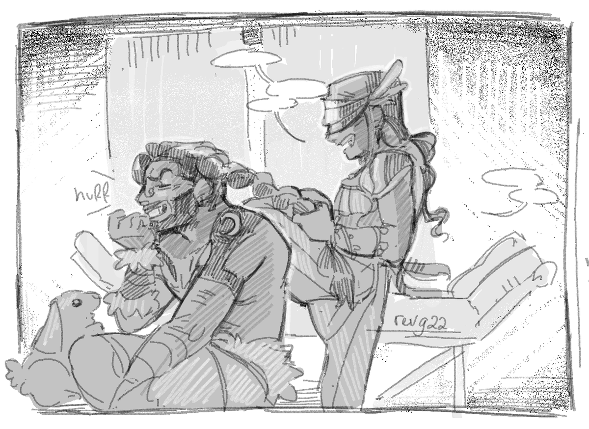 revg22's tweet photo. Shelby braiding Nikos' hair so it won't get in the way

{#pantheonsmp #pantheonsmpfanart} https://t.co/YezpJVm6Kb