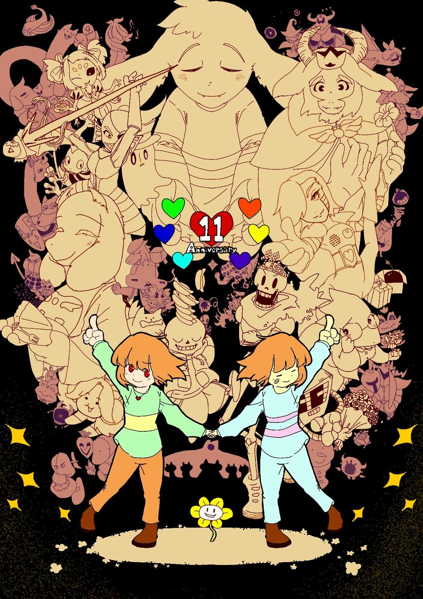 Shirosakura0002's tweet photo. Undertale11周年！おめでとうございまーす！！🥳✨️✨️
 #undertale11周年
#undertale11thAnniversary
#happybirthdayundertale https://t.co/kgkYkCTNGD