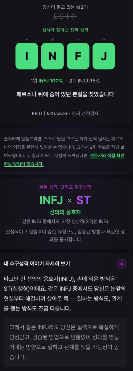ssakduk22's tweet photo. INFJ가 너무 안 믿겨서 두 번 더 해본 결과....인데 셋 다 INTJ가 있긴 하네요🙄 https://t.co/1ZO9M0lVKc