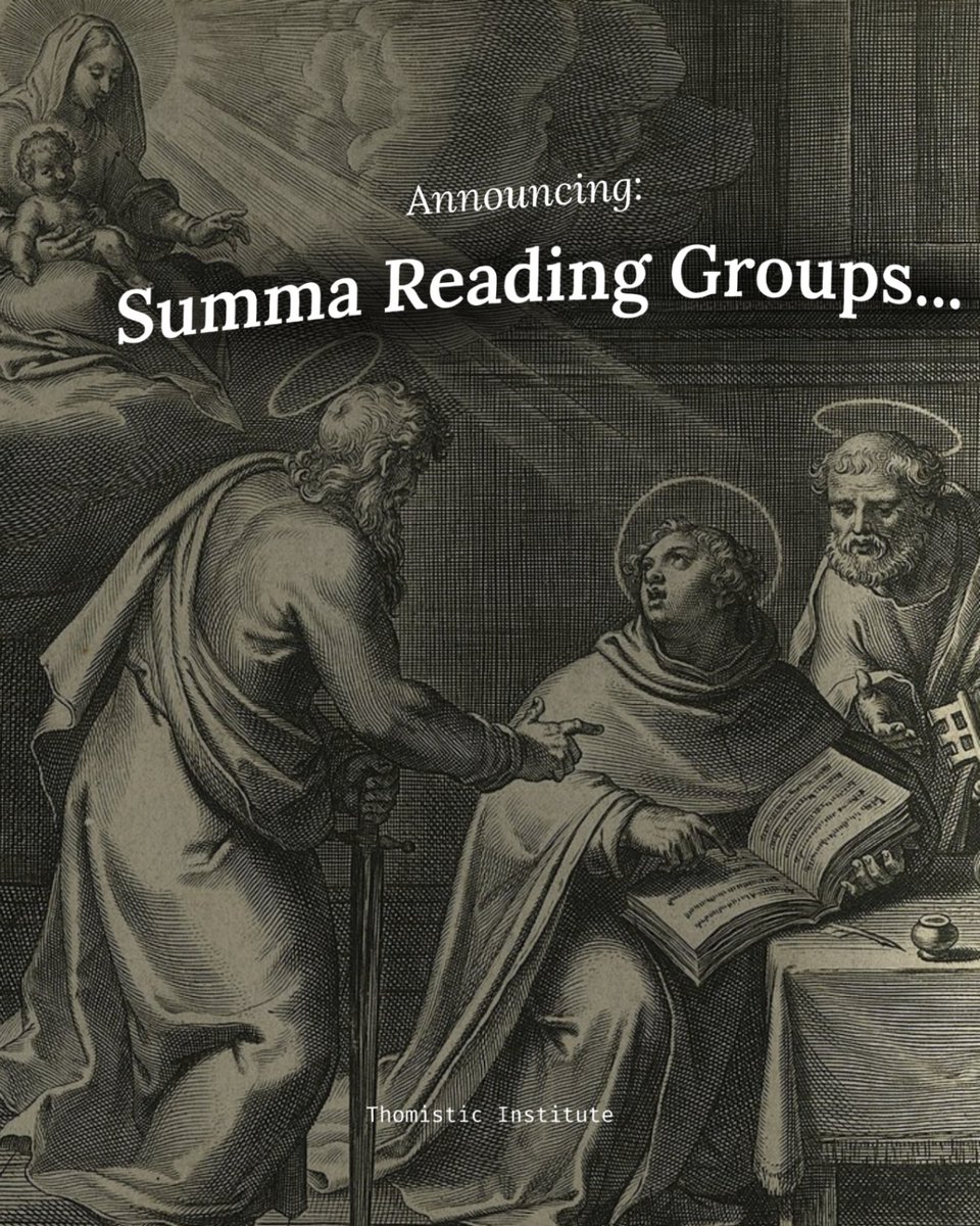 ThomisticInst's tweet photo. Level up your Summa reading 😎

Next month, 3 Summa Reading Groups are getting started.

Sign up with the links in our bio! https://t.co/66jKiBaXVD