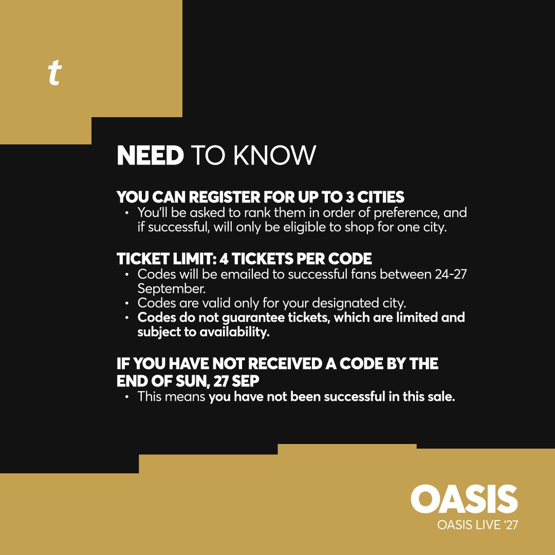 oasiscentral_'s tweet photo. 🚨Information on how to get tickets for Oasis Live ‘27 below 👀👇 https://t.co/CABWu5mv3T