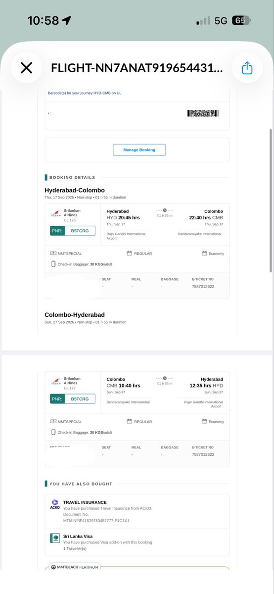 NNR9911's tweet photo. 🚨 @makemytrip @makemytripcare @Rajesh_Magow @DeepKalraMMT — 3 DAYS BEFORE MY FLIGHT & STILL NO SOLUTION

I booked my SriLankan Airlines HYD–CMB round trip on 2 September 2026, scheduled for 17–27 September. My UL176 Hyderabad–Colombo flight on 17 September was cancelled.

Today is 14 September — only 3 days before departure, and I STILL have no confirmed solution.

Since the cancellation, I have repeatedly called MakeMyTrip. I spoke with Vaibhav Rawat yesterday and again today. He is the only person who actually called me back, yet even after speaking with him, there is still NO solution. I am simply being asked to wait.

My call history shows multiple calls to MakeMyTrip on 4, 5, 6 September, Saturday, yesterday and today, including calls with Vaibhav Rawat. I am attaching screenshots as proof.

I have also sent multiple emails to MakeMyTrip’s CEO and senior management, including Rajesh Magow, Deep Kalra and others, but have received no meaningful response or resolution.

Booking ID: NN7ANAT919654431159
PNR: B5TCRG

Because of this delay, I cannot finalize my hotels, transport and activities and may face significantly higher last-minute costs.

@makemytrip — STOP ASKING ME TO WAIT. Either provide a confirmed alternative immediately or give me a FULL REFUND + compensation for the additional costs caused by your negligence.

Multiple calls. Multiple emails. ZERO resolution.

#MakeMyTrip #FlightCancellation #ConsumerRights #SriLankanAirlines #TravelIndia