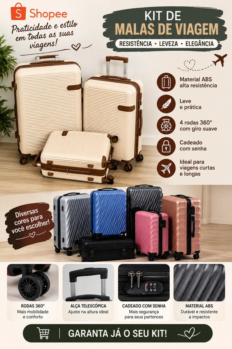 LusianaDomingos's tweet photo. Mala Expansivel EGRANDE 40kg de bordo de em promoção Mala de Viagem Feliz POLIPROPILENO por R$149,90 - R$329,90.
Compre na Shopee agora!
https://t.co/03b7mHmGqo
#AchadinhosDaShopee
#Shopee
#Ofertas
#Achadinhos
#ComprinhasDaShopee https://t.co/fu2bw9cjUx