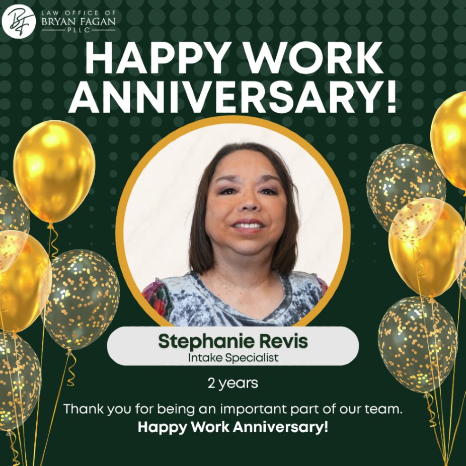 bryanfaganlaw's tweet photo. Celebrating work anniversaries! 👑

🌻 Irene Mancilla — 2 Years
👑 Mandy Estes — 8 Years
💎 Michelle Gustafson — 4 Years
🌟 Stephanie Revis — 2 Years

Milestones like these are a reminder of how much heart goes into the work our team does. We're grateful!

#TeamBryanFagan #LawFirm #TeamAppreciation