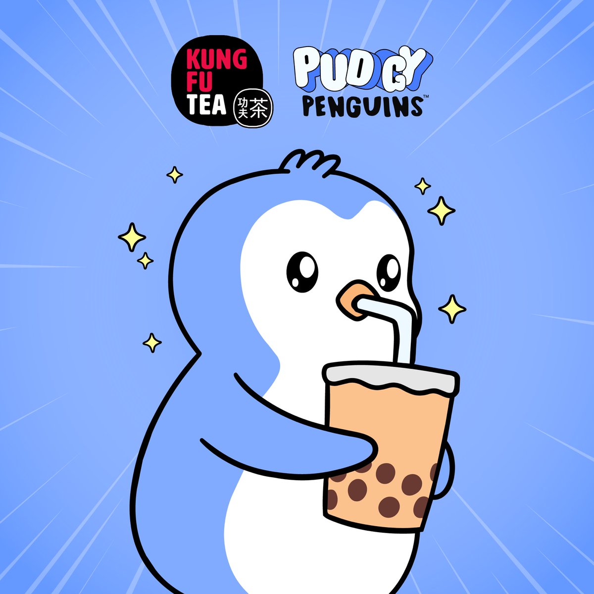 pudgypenguins's tweet photo. We’re excited to announce that we are officially entering the beverage category with Kung Fu Tea. 

In the coming weeks, we will be in every Kung Fu Tea nationwide with two Pudgy Penguin themed bubble teas you can enjoy in-stores.

Are you ready? https://t.co/0vmKhgOP0P
