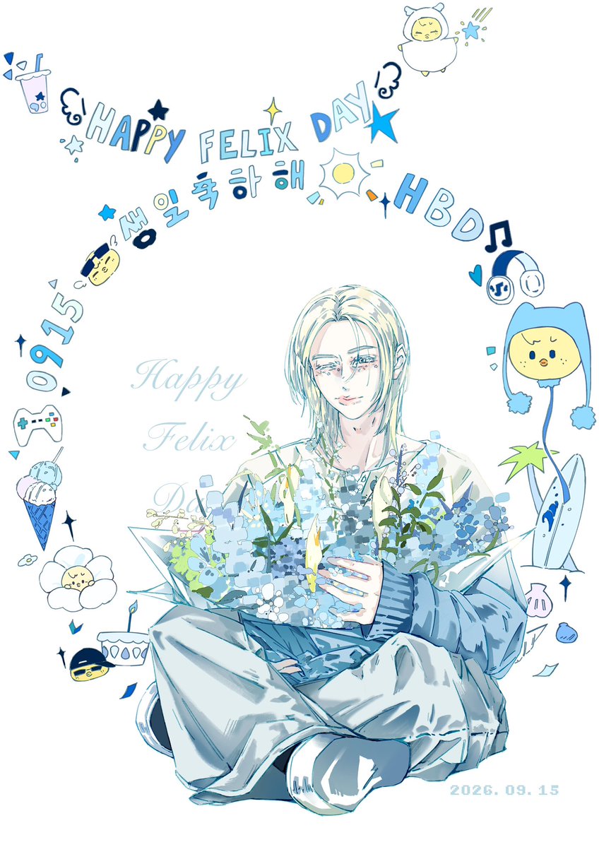 xx_yoi411's tweet photo. Happy Felix Day～🩵🤍

#HappyFelixDay 
#행복으로_용복을_복복복
#FelixVoiceOfAGeneration https://t.co/oP8p44kO42