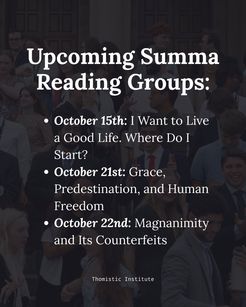 ThomisticInst's tweet photo. Level up your Summa reading 😎

Next month, 3 Summa Reading Groups are getting started.

Sign up with the links in our bio! https://t.co/66jKiBaXVD