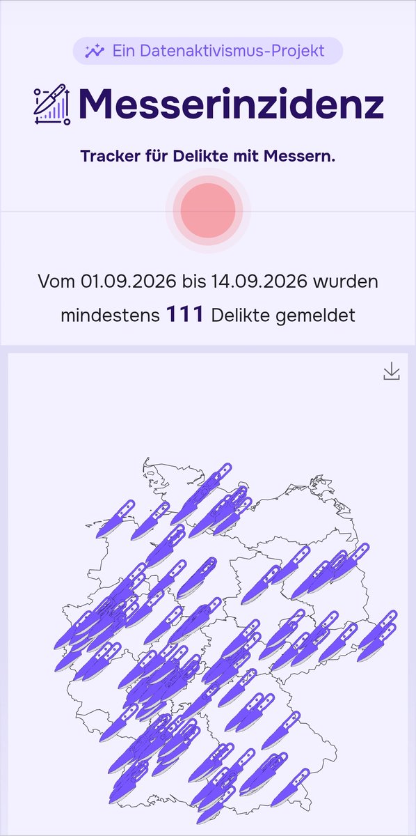 BrotundSpiele2's tweet photo. Interessiert euch eigentlich noch, wieviele Menschen täglich abgestochen werden,  @CDU?

111 gemeldete Messerdelikte in 14 Tagen. 

Hiermit weise ich nochmal auf diese sinnvolle App hin.

https://t.co/jsH5ipnWD9 https://t.co/LR6XhKkJXO