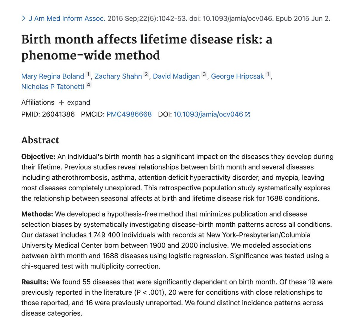 AlpacaAurelius's tweet photo. birth month predicts what diseases youll get later in life

maybe the astrologers are right after all https://t.co/fpiRREvtLy