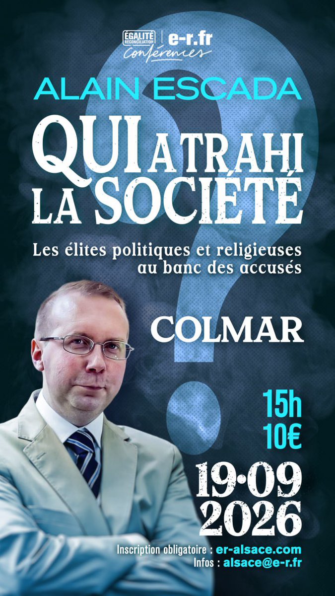 EscadaAlain_Off's tweet photo. 📚 Retrouvez-moi en conférence et/ou dédicace :

📍 19 septembre — Colmar
📍 25 septembre — Paris, Librairie Logos
📍 3 octobre — Soissons
📍 17 octobre — Lorraine
📍 25 octobre — Bruxelles
📍 16 janvier — Toulouse
📍 20 février — Haute-Savoie

🤝 Au plaisir de vous retrouver ! https://t.co/HO97HRTwxb