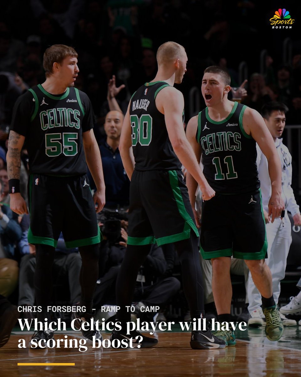 NBCSCeltics's tweet photo. In the latest Ramp to Camp, @ChrisForsberg_ and our panel give their predictions for which Celtics player will see a notable scoring boost next season 🔗 https://t.co/C30sh3N7Jf https://t.co/0HoAY5HTN3