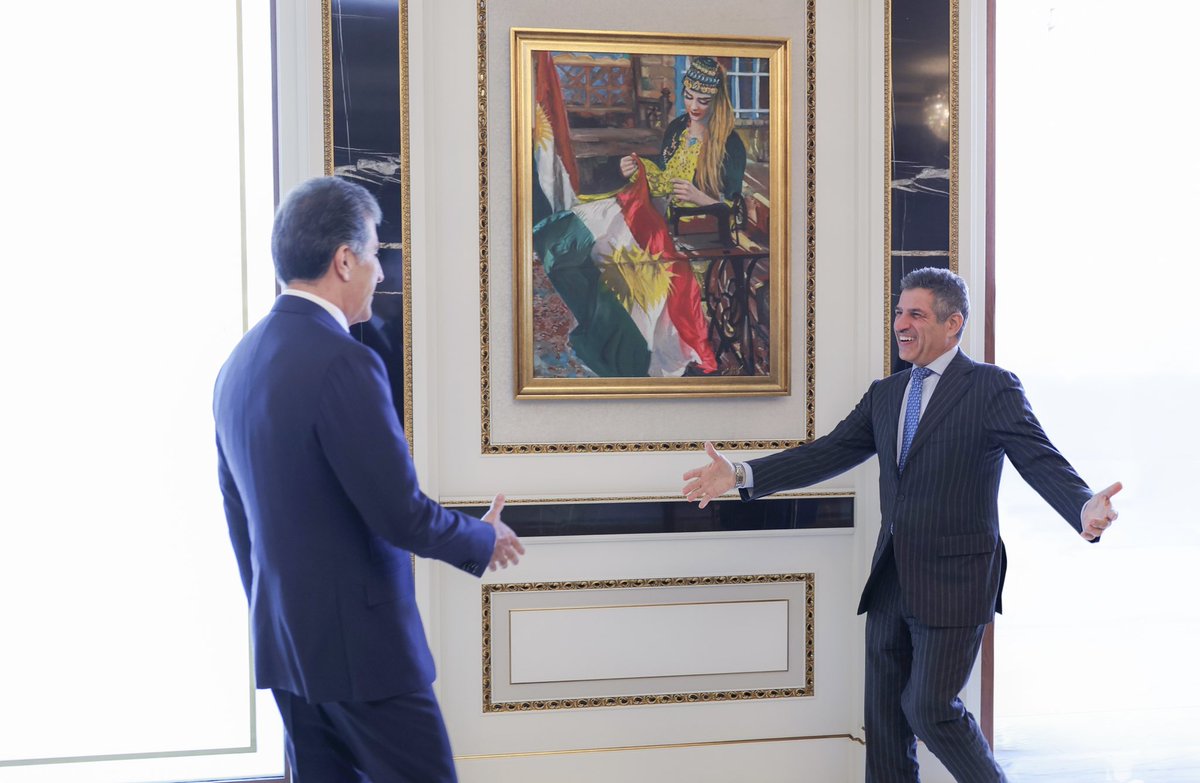 kamiyarderaney's tweet photo. President Nechirvan Barzani received U.S. Chargé d’Affaires in Iraq Steven Fagin in Erbil.

They discussed Iraq–U.S. relations, Erbil–Baghdad ties, regional developments, stability, and expanding cooperation.

@IKRPresident @USCGERBIL 
#Erbil #UnitedState #iraq #Kurdistan https://t.co/wYtSersjdu