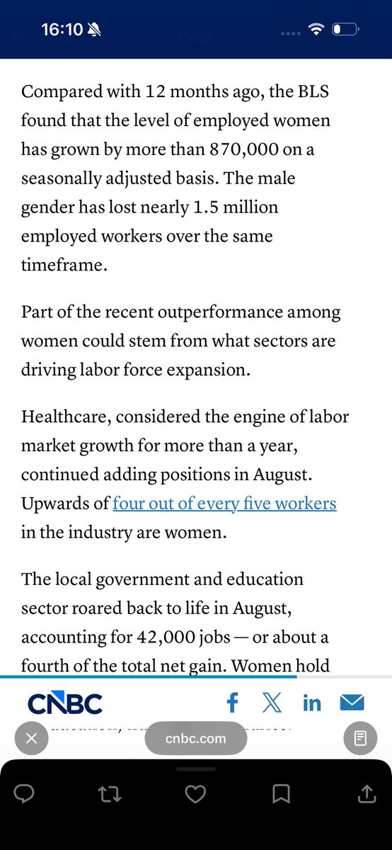 millzhq's tweet photo. @77Inscription77 @pyroMetro @KenosisKinesis @memechaotic Your article explains its because of the sectors that are hiring the most not a secret conspiracy against men https://t.co/d7UiG74dsc