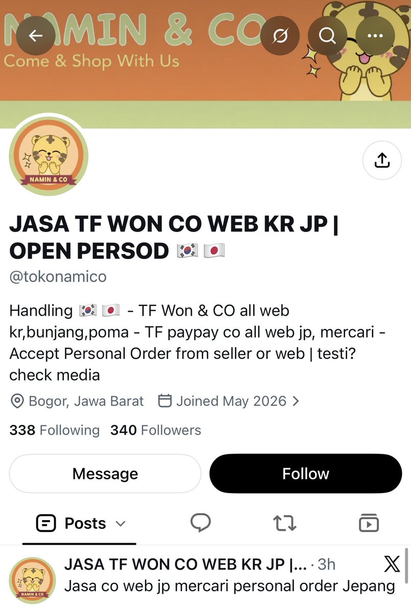 xhazydaisy's tweet photo. ‼️SCAMMER USN @/namindco‼️

please be very careful persod ke @namindco beliau ternyata scammer saya hampir ditipu ¥37.800 kalau tidak cek background dan di dm oleh warga X yang baik hati💗 cek rep for proofs of my chat and testi dari korban lainnya https://t.co/GqCH43tNtj
