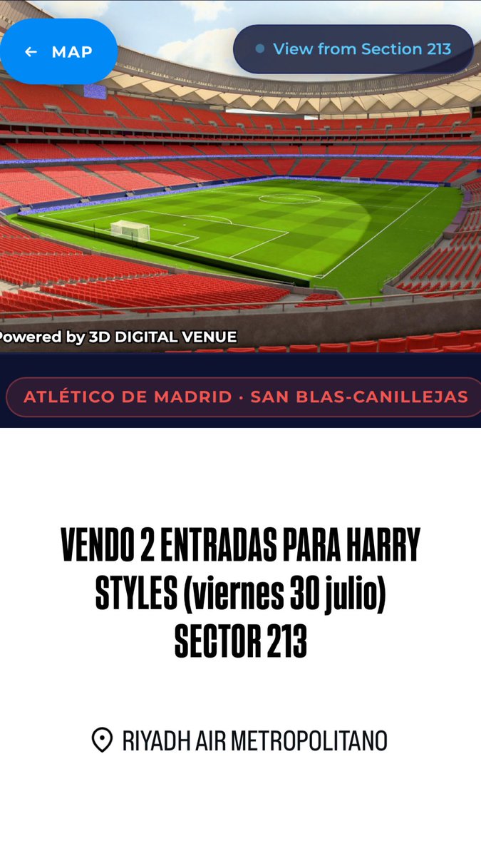 Noeliaibma's tweet photo. @HStylesSP Hola!!! Tengo dos entradas juntas para ver a Harry el viernes 30 en el sector 213. Son las de 126€, las vendo por el precio justo que me han costado a mí (288,40€) https://t.co/U2AnpL9uWX