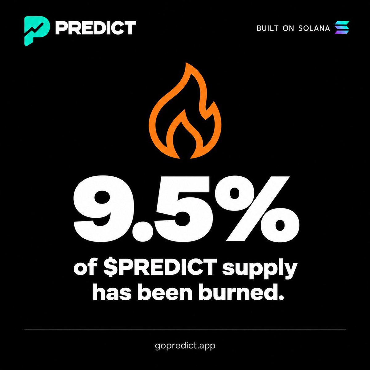gopredictapp's tweet photo. We just burned another 0.5% of the total supply of solana:CVStKr4Y8EEGmCrQCCEweTLGAkwURZzGZ5ozJBpPnu1c using https://t.co/fUbM0HQ6tu fees 🔥

~50,000$ worth of tokens at current prices https://t.co/ojDb5QPB7h