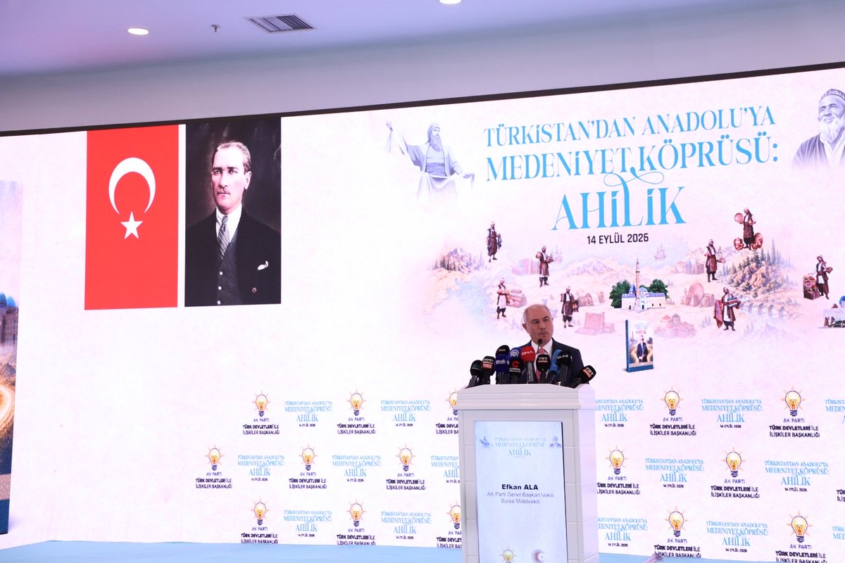 efkanala's tweet photo. Türk Devletleri ile İlişkiler Başkanlığımız tarafından düzenlenen “Türkistan’dan Anadolu’ya Medeniyet Köprüsü: Ahilik” kitabı ve “Ahmet Yesevi’den Ahi Evran’a” belgeselinin tanıtım toplantısında bir araya geldik. https://t.co/UOF7Q0NK9x