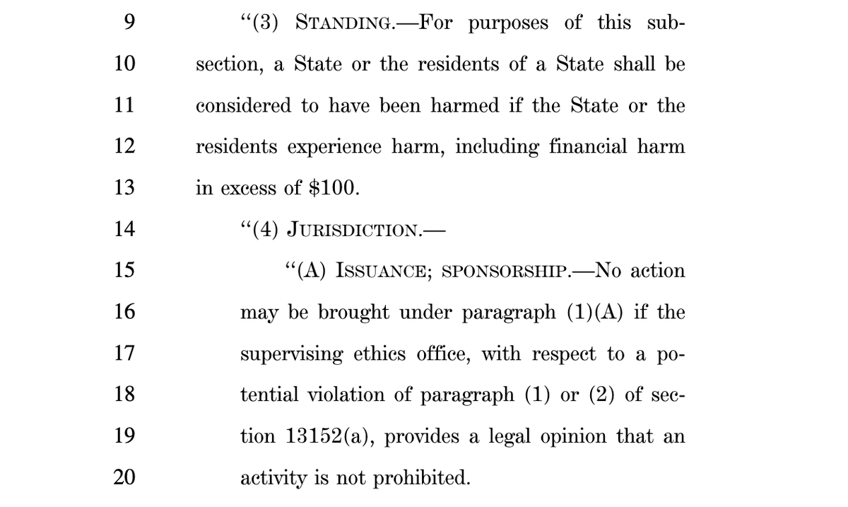 BrendanPedersen's tweet photo. News: Banking staff for Warren (D-Mass.) are circulating points against the latest crypto ethics deal.

Warren staff argues the state AG powers are a mirage. Only DOJ can bring enforcement actions, and "no action may be brought" if WH ethics officials clear the crypto activity. https://t.co/XDZmABvMaX