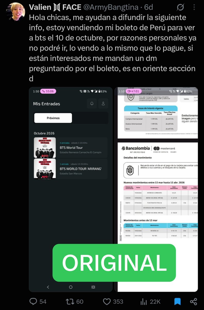 iyoonthv's tweet photo. ⚠️ ESTAFA

Ojito con esta cuenta que está ofreciendo entradas de otros países con capturas de otras personas.

REVISEN BIEN LAS CUENTAS DE LOS VENDEDORES ANTES DE COMPRAR ALGO 🫵🏻

🖇️ https://t.co/kWdy4paipY https://t.co/aHLXSMmW5s