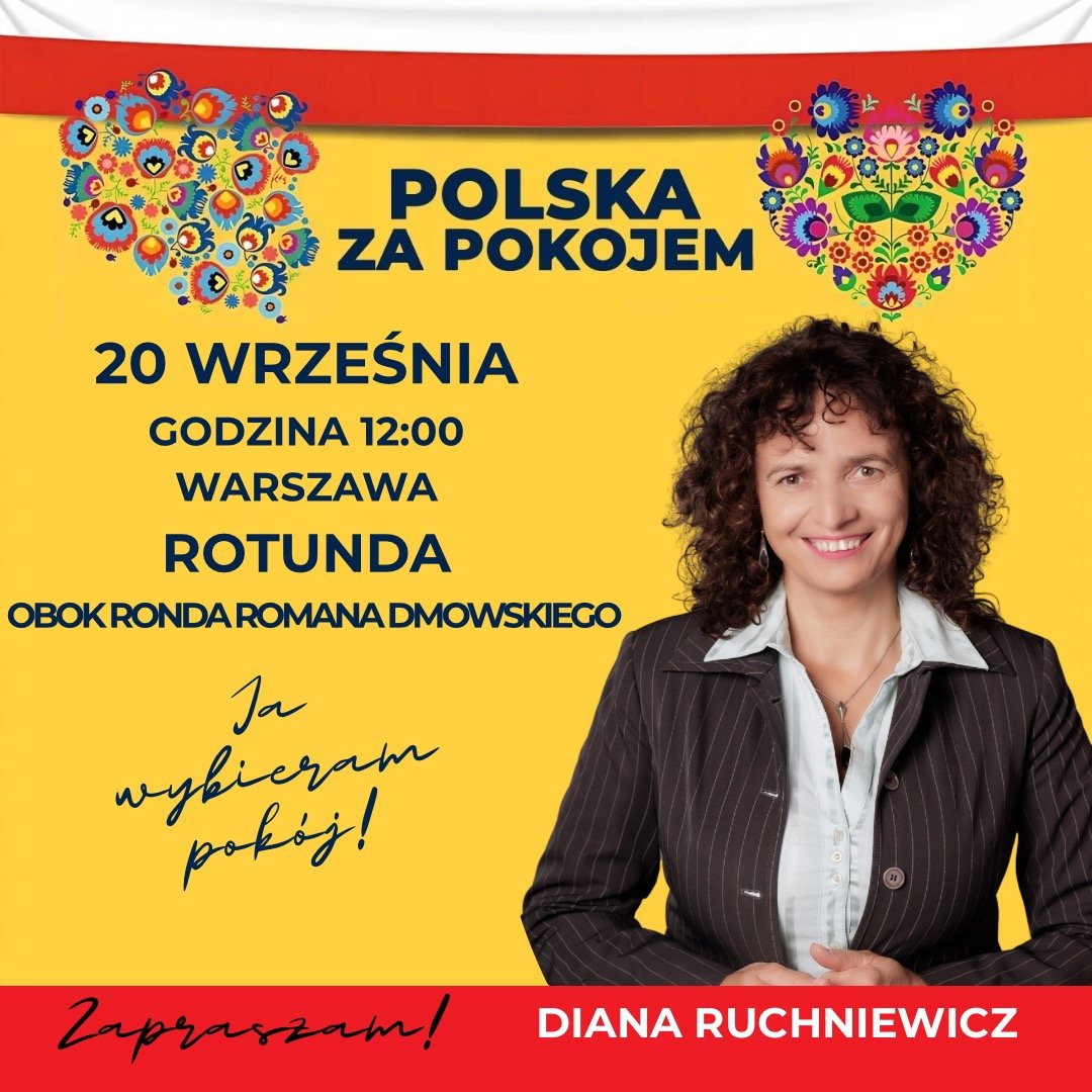 DianaR_Korona's tweet photo. Polska powinna dbać przede wszystkim o bezpieczeństwo własnych obywateli i nie angażować się w konflikty, które nie służą naszym narodowym interesom.
📍 Warszawa, Rotunda
🗓️ 20 września(niedziela)
🕛 godz. 12:00
Dołącz do nas. 
Polska za pokojem! 🇵🇱 https://t.co/gE4p2xqSAh