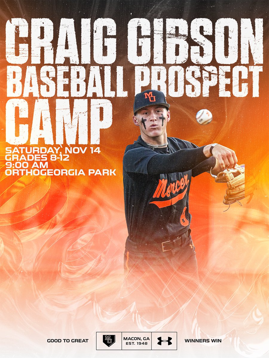 MercerBaseball's tweet photo. Registration is now open for our upcoming camp on Saturday, November 14. Claim your spot today!
Click the link in our bio to register.
#GoodToGreat | #WinnersWin https://t.co/g9yqIG1j9R